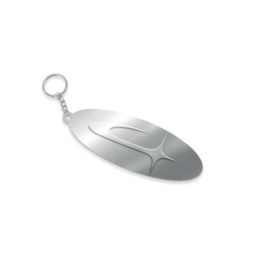 Comet Keychain Brushed Steel