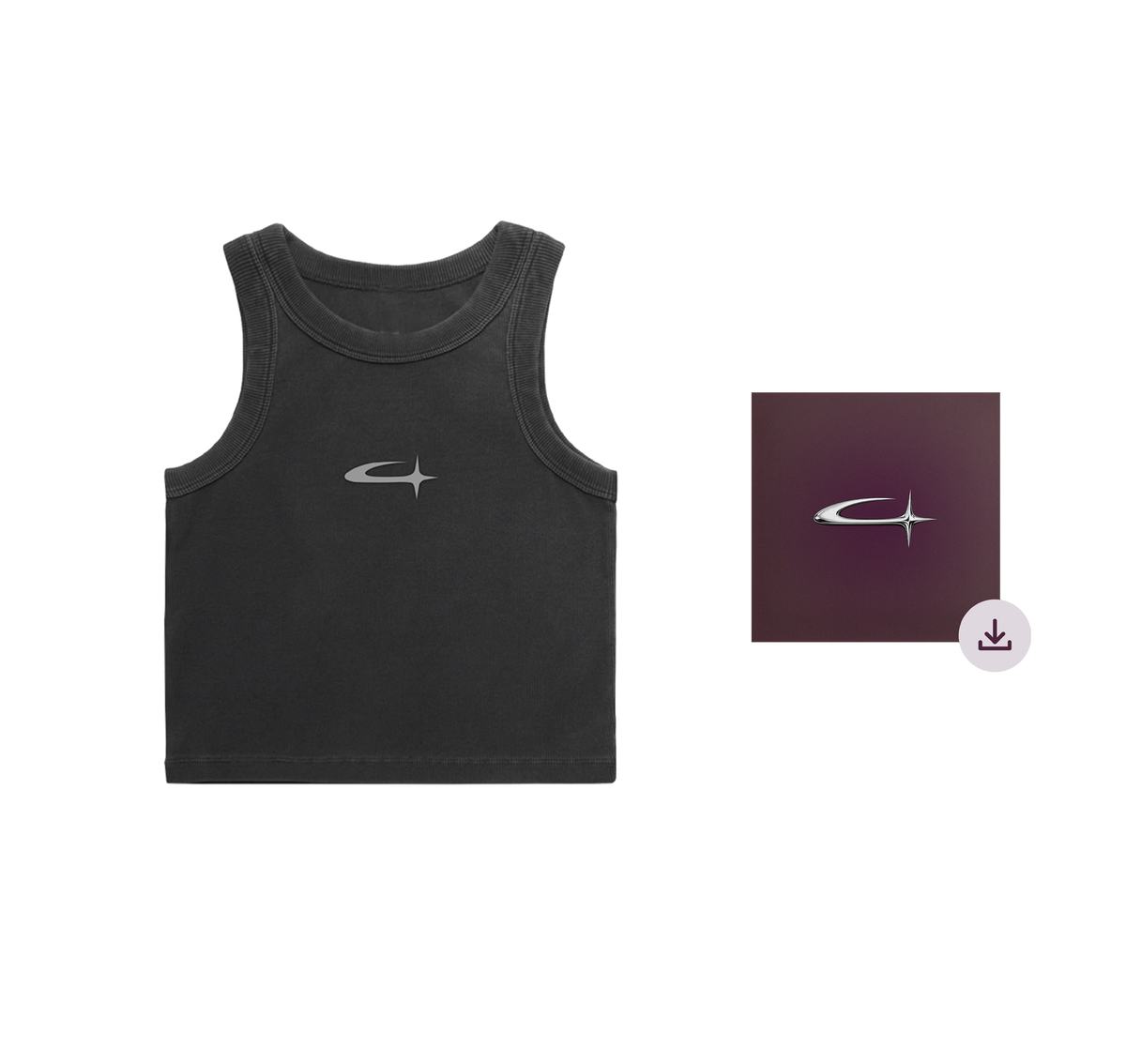 Comet Ribbed Crop Tank + Digital Download
